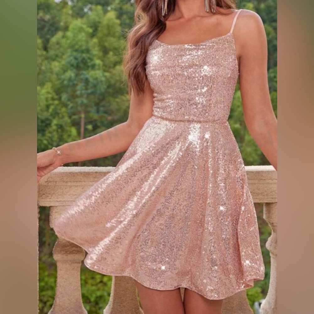 Joyfunear sequin cami dress